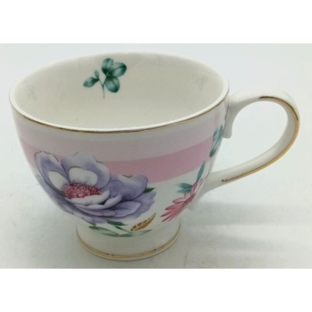 Grace Teaware Fine Porcelain Floral Pink Purple Flowers Oversize Teacup New